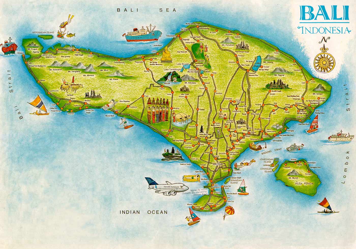 Карта остров бали где находится. Остров Бали на карте. Карта Бали с достопримечательностями. Бали Убуд на карте. Районы Бали на карте.